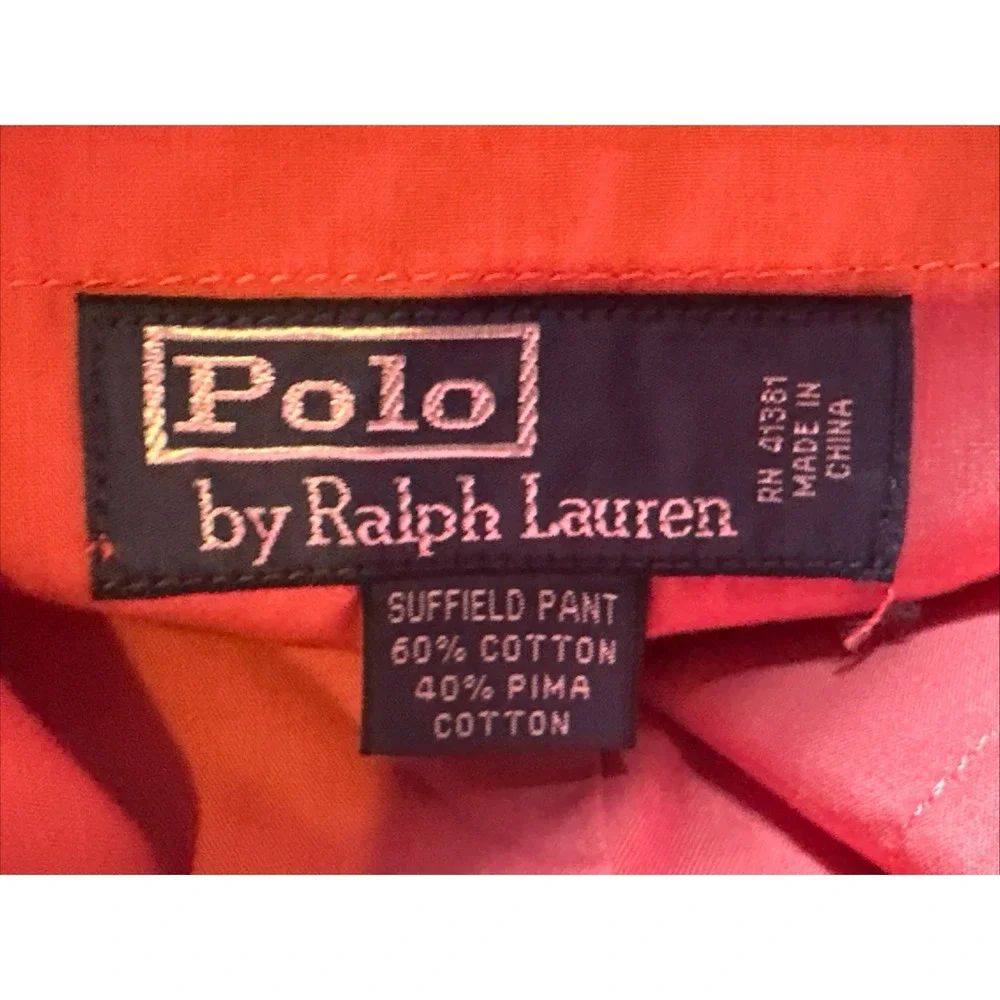 NWT Polo Ralph Lauren Suffield Chino Pants Mens 34x32 Salmon Pink Golf Preppy